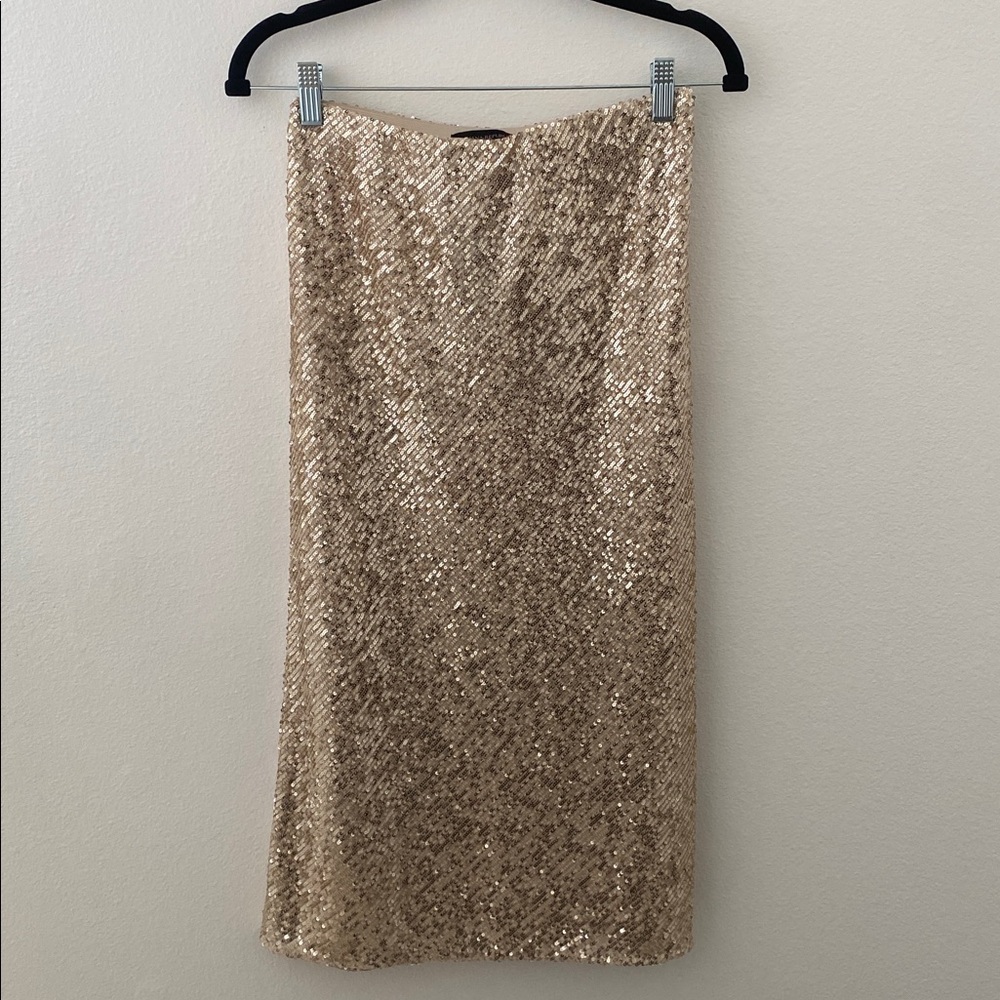 Banana Republic Gold Sequin Skirt
